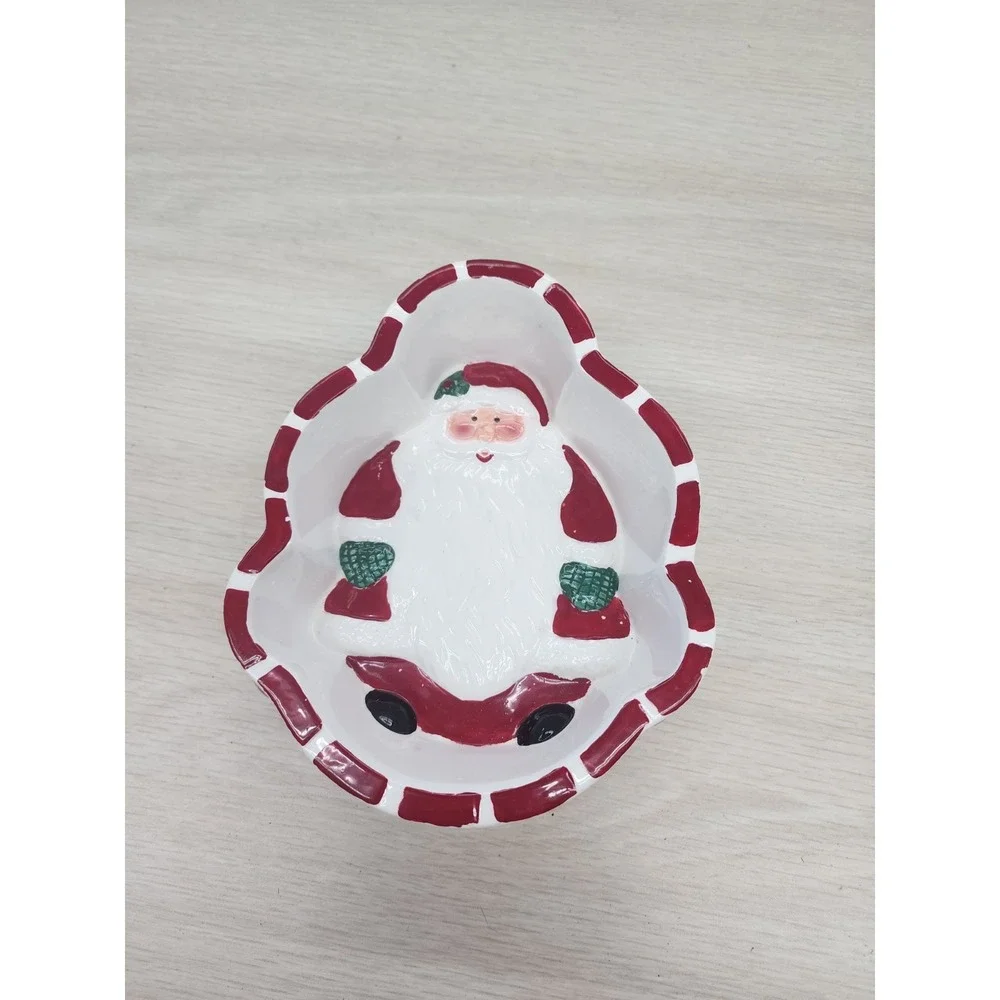 St. Nicholas Square 1998 Santa Claus Christmas Candy‎ Nut Trinket Jewerly Dish